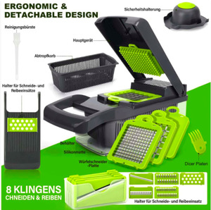 16-in-1 Manual Stainless Steel <b>Vegetable</b> <b>Cutter</b> Slicer Chopper with Container-Multi-Function Kitchen Tool - Product Image 1