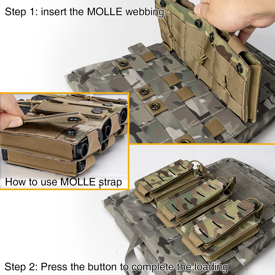 IDOGEAR Triple Mag Pouch - Tactical MOLLE Magazine Pouch