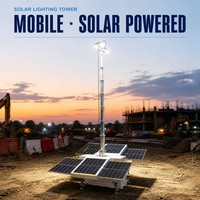 Tour d'éclairage solaire mobile de grande capacité avec lumières LED et générateur de secours pour l'extérieur