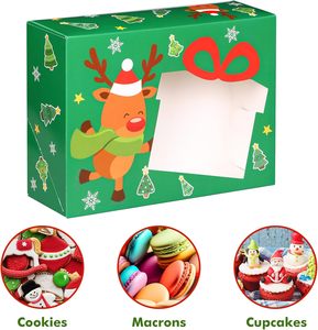 Moretoes กล่องกระดาษเบเกอรี่คริสต์มาส8.25x6x2.75in 24ชิ้นกล่องของขวัญคริสต์มาสสำหรับคัพเค้กปาร์ตี้วันหยุด - Product Image 3