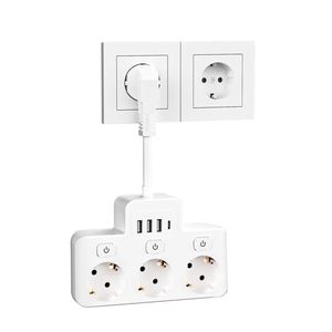 3 Outlet EU Power Strip <strong>with</strong> Individual <strong>Switches</strong> 3 USB Ports Extension Socket European <strong>Plug</strong> Wall Outlet CE ROHS KC Certified - Product Image 6