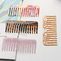 16cm Essigsäure Haarkamm Einfache Mode Anti statisches Benutzer definiertes Logo Breiter Zahn Cellulose acetat Breite Zähne Kamm