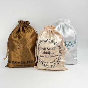 ถุงผ้าไหมซาตินพิมพ์โลโก้ตามสั่ง ถุงใส่เครื่องประดับสุดหรู บรรจุภัณฑ์ของขวัญสุดหรูสำหรับใส่เครื่องประดับ - Product Image 5