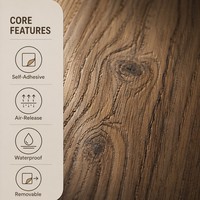 Papier peint PVC auto-adhésif Liying LY-F01 en acrylique renforcé, motif grain de bois, épaisseur 0,12 mm, imperméable, vente en gros transfrontalière