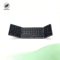 Yeni Katlanabilir Kablosuz Şarj Edilebilir BT Klavye Üç Katlı Katlanabilir Taşınabilir BT Klavye iPad Tablet PC Makas Klavye