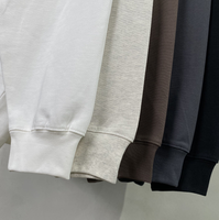 Chemises longues en coton pour hommes, poids lourd 385 g/m², 100 % coton, impression en relief personnalisée, col rond, chemises personnalisées avec logo pour hommes