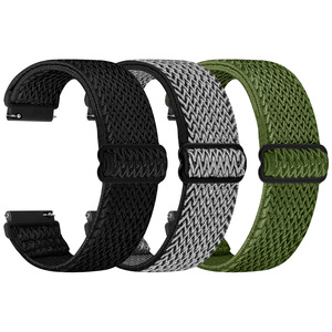 Bracelet de <span class=keywords><strong>montre</strong></span> en nylon respirant réglable 18-22 mm, bande à libération rapide, bracelet élastique tissé <span class=keywords><strong>pour</strong></span> <span class=keywords><strong>montre</strong></span> connectée Huawei GT3 - Product Image 3