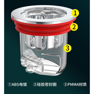 แกนกรองท่อน้ำทิ้งกันกลิ่น ขนาด 2.8 นิ้ว แบบอัดแน่น ป้องกันการกัดกร่อน สำหรับท่อระบายน้ำในห้องน้ำ - Product Image 4
