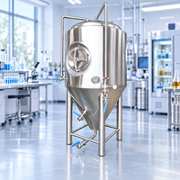 Cuve de Fermentation de Bière 500L 1000L 2000L Poli Miroir 0.4-0.6µm avec Pompe Moteur, Équipement de Brassage 380KG, Garantie 5 Ans
