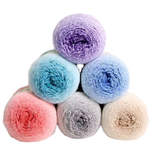 Fil à tricoter Lanfei en laine mélangée teinte arc-en-ciel, 80% acrylique, 20% nylon, 200g/rouleau, pour artisanat, tricot manuel, résistant, durable, recyclable - Product Image 1