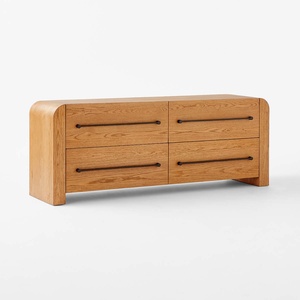 Table de chevet moderne en bois avec 2 tiroirs, commode et table de nuit pour chambre, beige - Product Image 3