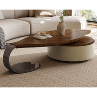 Table basse moderne en placage de noyer en forme de feuille, style luxe léger, pour salon, nouvelle conception, forme spéciale Rosegia ZVA-225