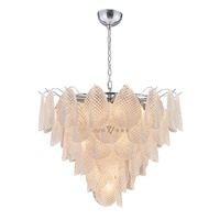 Nouveau lustre en verre en forme de goutte de Chrome éclairage villa en verre lampe suspendue ronde lumières de designer moderne lustre en chrome moderne
