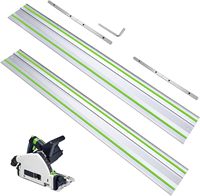 Kit de rail de guidage de 110 pouces compatible avec Festool FS1400/2, rails de 2x55 pouces pour scie à rail TS55 TS75