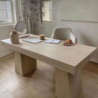 Organisateur de table de bureau en bois de chêne en bois massif contemporain de haute qualité