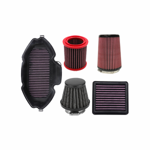 Bộ lọc không khí cho xe đạp xe máy xe máy lưu lượng cao yếu tố lọc không khí lượng nón tròn màu đỏ đen thay thế phổ Bộ lọc không khí - Product Image 1