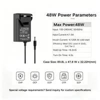 Adaptateur secteur coulissant MYIXI 12V 24V 48W avec prise UK en matériau PC ABS pour caméra CCD