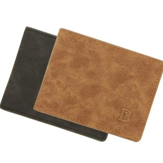 Fashion retro male wallet PU leather dull polish wallet for men