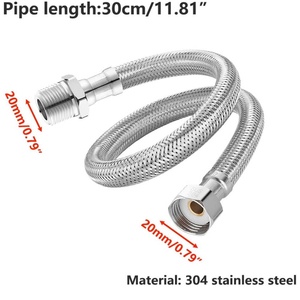 Calentador de Agua para Lavabo de Baño, Conectores Flexibles para Grifo G1/2" Hembra X G1/2" Macho, Manguera Trenzada de Acero Inoxidable - Product Image 2