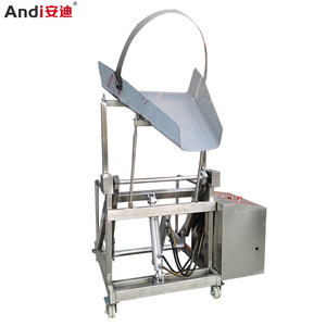 304 Rvs <span class=keywords><strong>Hopper</strong></span> <span class=keywords><strong>Trolley</strong></span> Lift/Vlees Overslaan Winkelwagen Lifter Voor 200L Bin/Emmer/Emmer Lifting Machine elektrische Voedsel - Product Image 6