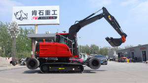 Livraison gratuite pelles sur chenilles chinoises Digger 7 8 10 12 15 tonnes pelle sur pneus pour travaux de construction de chenaux miniers - Product Image 3