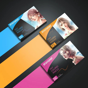 <span class=keywords><strong>Brutfuner</strong></span> 26/50/72 couleurs croquis couleur grasse crayon en bois Portrait professionnel Art croquis dessin crayon ensemble - Product Image 2