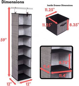 Living room Clothes Storage Cubby Hanging <b>Shelves</b> Closet Organizer - Product Image 4