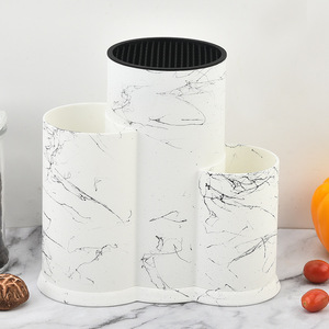 Portacuchillos multifuncional de plástico, redondo, desmontable, para almacenamiento en la cocina, para uso doméstico. - Product Image 1
