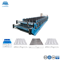 Machine de formage de tôles de toiture automatique à double couche Lian Nai Plc, machine de toiture métallique