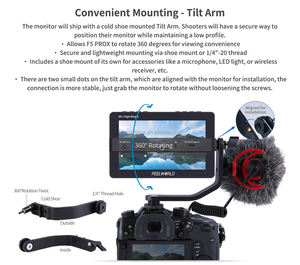 FEELWORLD F5 PROX 5.5 "IPS ad alta luminosità HD-MI archiviato Monitor 1600nit per DSLR, Mirrorless fotocamera 4K Monitor esterno Touch Screen - Product Image 2
