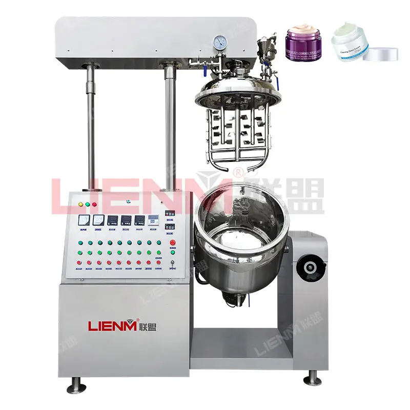 Customized Vacuumization Cosmetic Mixing Jars 150L Automatic Cream Cosmetics Mixing Homogenizer Emulsifying Machines