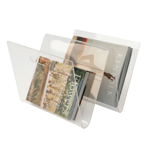 Espositore per Riviste in Acrilico Trasparente a Forma di W Personalizzato, Design Moderno e Semplice per Casa e Negozio - Product Image 1