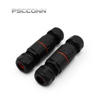 Connecteur circulaire étanche IP68 PSCCONN GW12 à 3 broches, 10A 300V, prise à vis M12 pour éclairages paysagers et bandes lumineuses