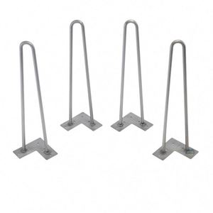 Pieds de table en métal noir robuste, type épingle à cheveux, avec 3 tiges, pour meubles de chambre, atelier, table basse, bureau DIY, extérieur - Product Image 2