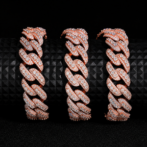 Rose Gold Plated 18MM Miami Cuban Link <b>Chain</b> 925 Silver <b>Iced</b> <b>Out</b> Moissanite Hip Hop Necklace Luxury Jewelry for Men - Product Image 5