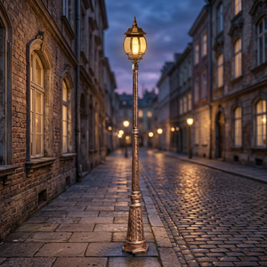 Mât en alliage d'aluminium de style européen pour jardin, rue, parc, avec source lumineuse LED RGB, étanche IP65, alimentation CA, pour villa - Product Image 4