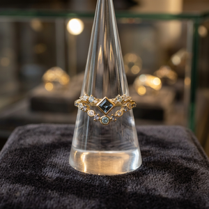 Anillo de Plata S925 Chapado en Oro de 14K con Topacio Azul Cielo Natural Clásico para Mujer, Topacio Azul Londres, Topacio Azul Iolita, Zafiro Azul Cúbico - Product Image 2