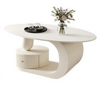 Table basse ovale en pierre frittée de style italien, minimaliste, luxe léger, pour salon, petit appartement, mobilier de maison moderne, combinaison