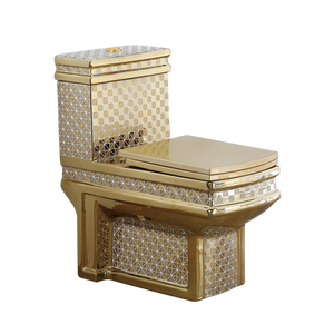 Stripe Flower Pattern Golden Siphonic Tornado <strong>Toilets</strong> Porcelain Sanitary Ware Wc <strong>Flash</strong> Luxury Bathroom Ceramic One Piece <strong>Toilets</strong> - Product Image 5