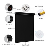Stores enrouleurs électriques sans fil à double moteur intégré pour la décoration intelligente de la maison, stores occultants simples à technologie avancée