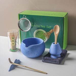 Ceramic <b>Set</b> 7-Piece 4-Piece <b>Matcha</b> Bowl Spout Japanese Style White Hon-Ri Chasen Stand for <b>Tea</b> - Product Image 5