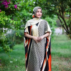 Caftán Africano <span class=keywords><strong>para</strong></span> <span class=keywords><strong>Mujer</strong></span>, Largo, de Seda, Estampado Floral, Túnica Larga Informal <span class=keywords><strong>para</strong></span> <span class=keywords><strong>Mujer</strong></span>, Vestido Africano Suave y Holgado - Product Image 3