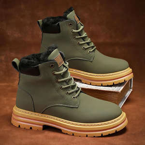 Botas de Nieve para Hombre, Punta Corta, Forro de Felpa, Cálidas, Antideslizantes, Suela de Goma, Parte Superior de PVC, Tendencia de Moda de Invierno, Talla Grande - Product Image 5