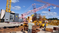 Grue à tour de construction 2T QW20-HS1210 avec boîte de vitesses et moteur, certifiée CE, capacité de levage 200kN.m