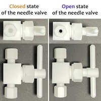 Vanne à boisseau sphérique en PTFE pur ZDVseal avec raccord à compression, résistante aux solvants chimiques, 4mm 6mm 8mm 10mm