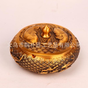 Ceniceros de latón puro para uso doméstico, sala de estar, hotel, mesa de té, mesa de café y escritorio del jefe - Ceniceros de cobre de alta gama. - Product Image 3