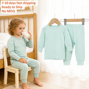 Conjunto de Pijama de Viscose de Bambu para Bebês e Crianças, Camisa de Manga Longa e Calças Jogger, 6M-6T, Conjunto de Roupas para Crianças em Bambu - Product Image 1