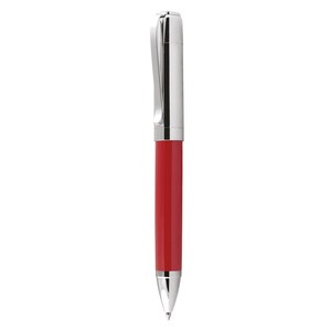 Penna Logo sport novità Business a sfera rossa con cappuccio cromato larghezze di scrittura 0.7mm e 1.0mm - Product Image 1