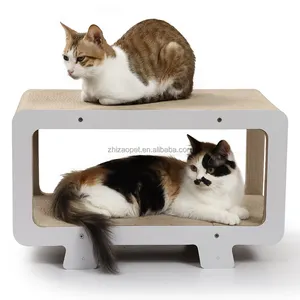 Material durável para gatos, papel ondulado em forma de TV, para conforto de gatos