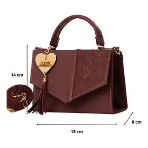 Bolso Bandolera Fana Rafaela de PU con Cierre de Cremallera, Dos Asas, Diseño Color Block y Decoración de Borlas, Moderno para Uso Diario - Product Image 4